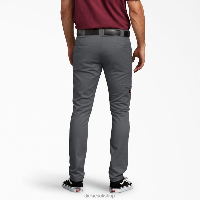 Skinny Fit Double Knee Work Pants Men Dickies Charcoal Gray (CH) 88T8442 Work Apparel