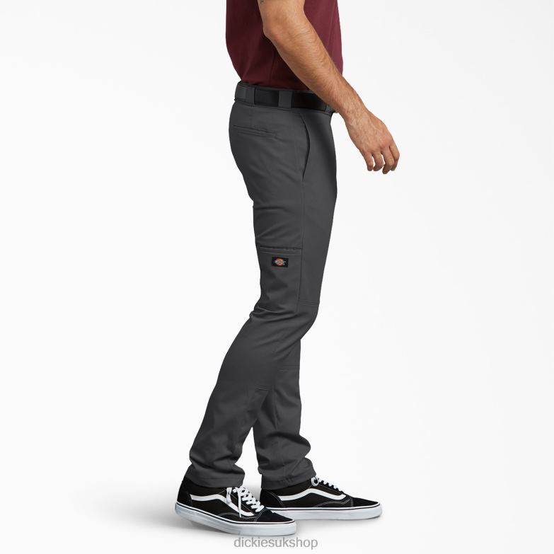 Skinny Fit Double Knee Work Pants Men Dickies Charcoal Gray (CH) 88T8442 Work Apparel