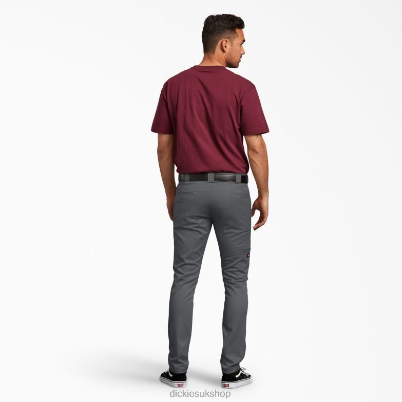 Skinny Fit Double Knee Work Pants Men Dickies Charcoal Gray (CH) 88T8442 Work Apparel