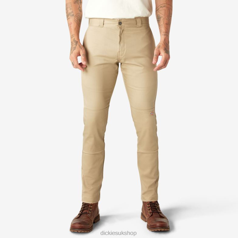 Skinny Fit Double Knee Work Pants Men Dickies Desert Sand (DS) 88T8444 Work Apparel