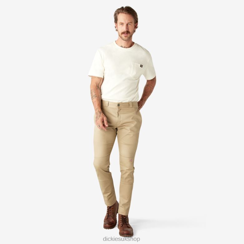 Skinny Fit Double Knee Work Pants Men Dickies Desert Sand (DS) 88T8444 Work Apparel