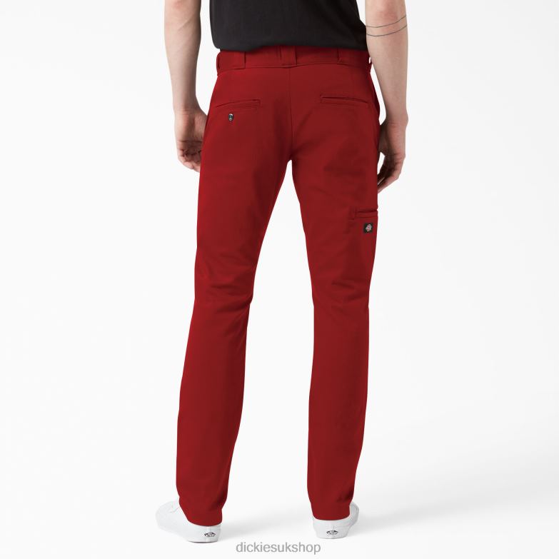 Skinny Fit Double Knee Work Pants Men Dickies English Red (ER) 88T8445 Work Apparel