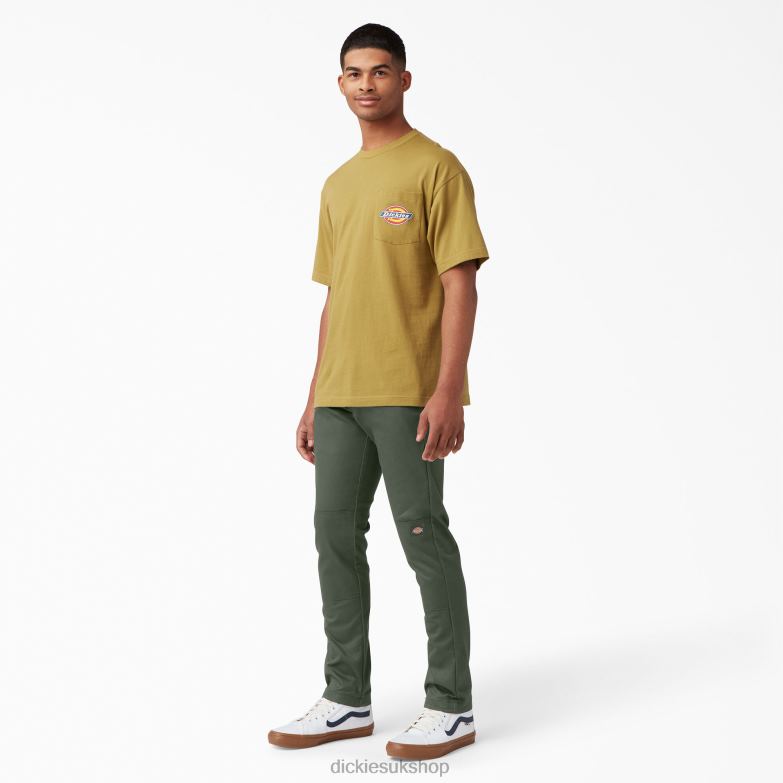 Skinny Fit Double Knee Work Pants Men Dickies Olive Green (OG) 88T8446 Work Apparel