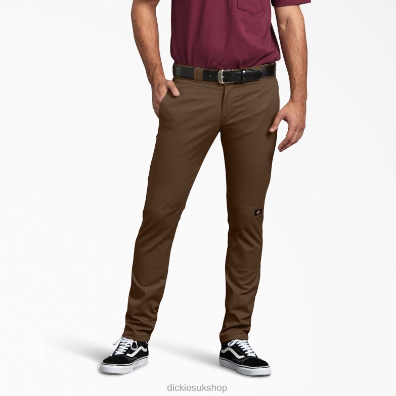 Skinny Fit Double Knee Work Pants Men Dickies Timber Brown (TB) 88T8448 Work Apparel