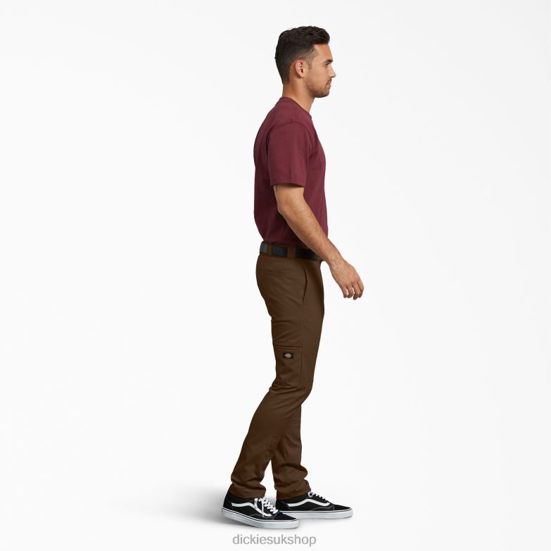 Skinny Fit Double Knee Work Pants Men Dickies Timber Brown (TB) 88T8448 Work Apparel