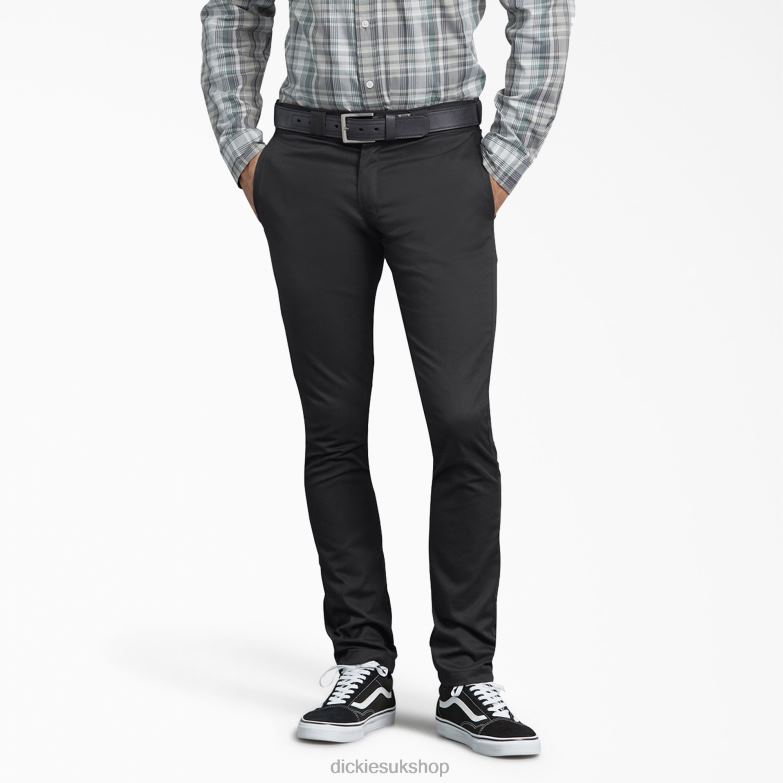 Skinny Fit Work Pants Men Dickies Black (BK) 88T84147 Work Apparel