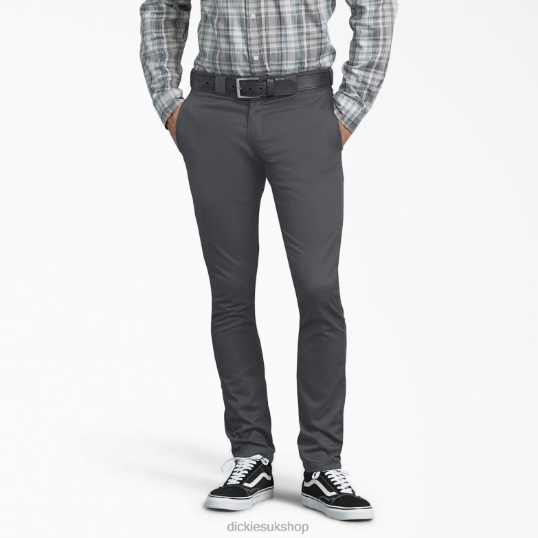 Skinny Fit Work Pants Men Dickies Charcoal Gray (CH) 88T84148 Work Apparel