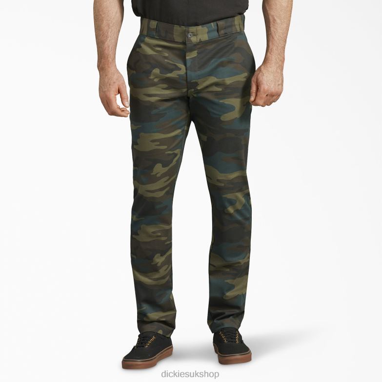 Skinny Fit Work Pants Men Dickies Hunter Green Camo (HRC) 88T84151 Work Apparel