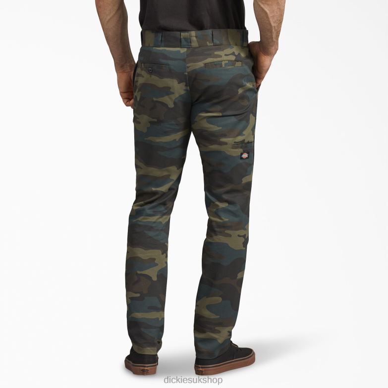 Skinny Fit Work Pants Men Dickies Hunter Green Camo (HRC) 88T84151 Work Apparel