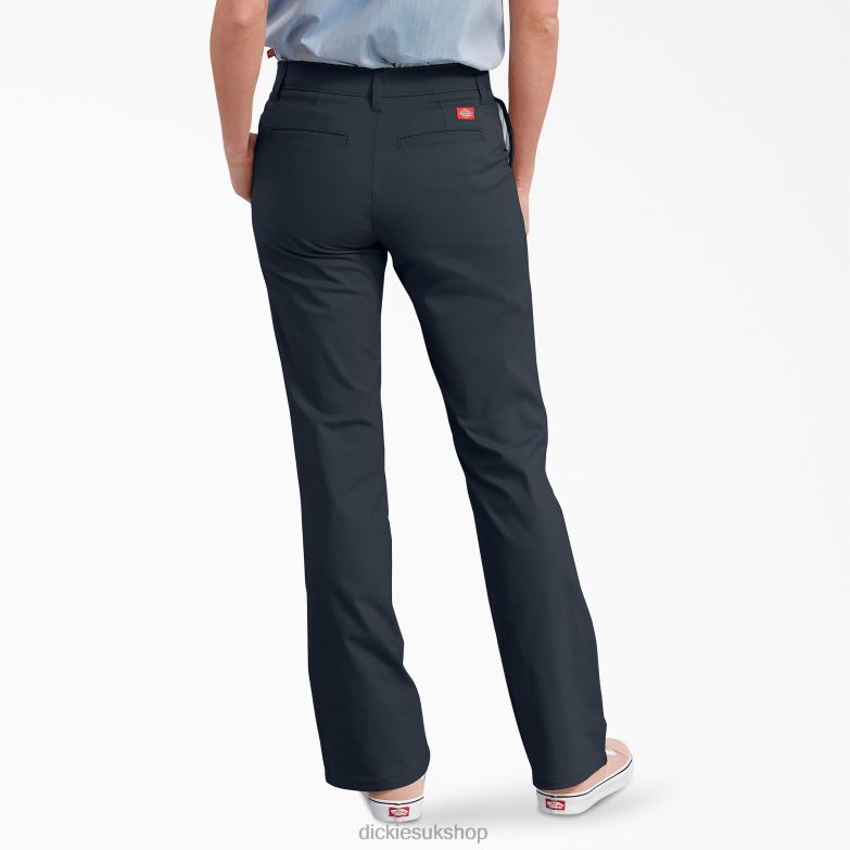 Slim Fit Bootcut Pants Women Dickies Dark Navy (DN) 88T841716 Work Apparel