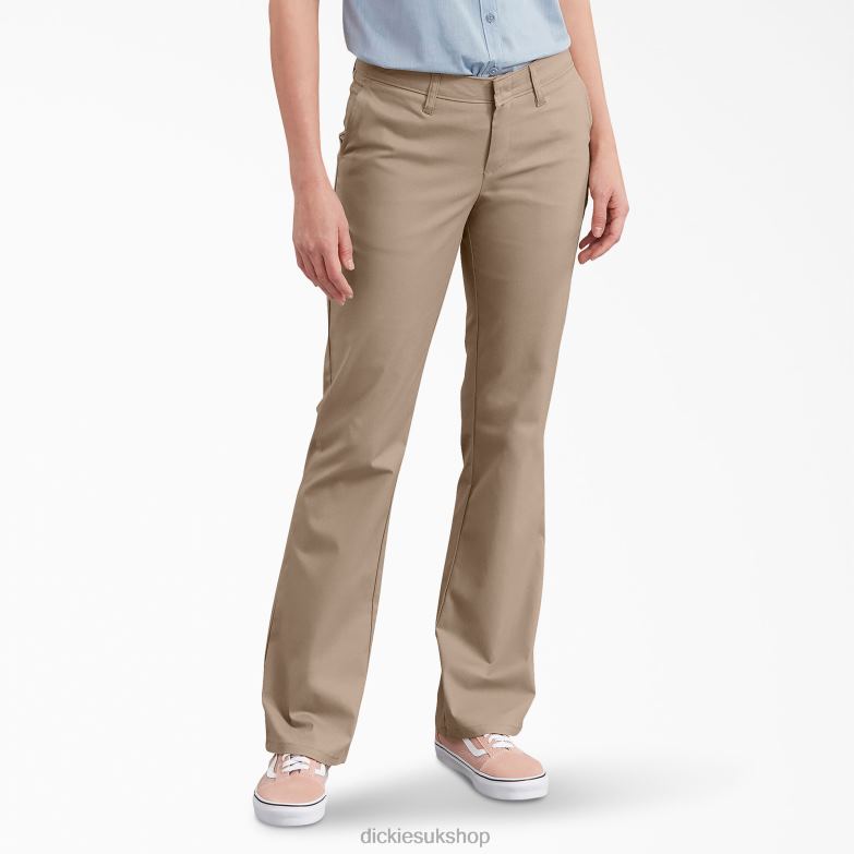 Slim Fit Bootcut Pants Women Dickies Desert Sand (DS) 88T841717 Work Apparel