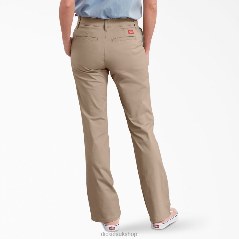 Slim Fit Bootcut Pants Women Dickies Desert Sand (DS) 88T841717 Work Apparel