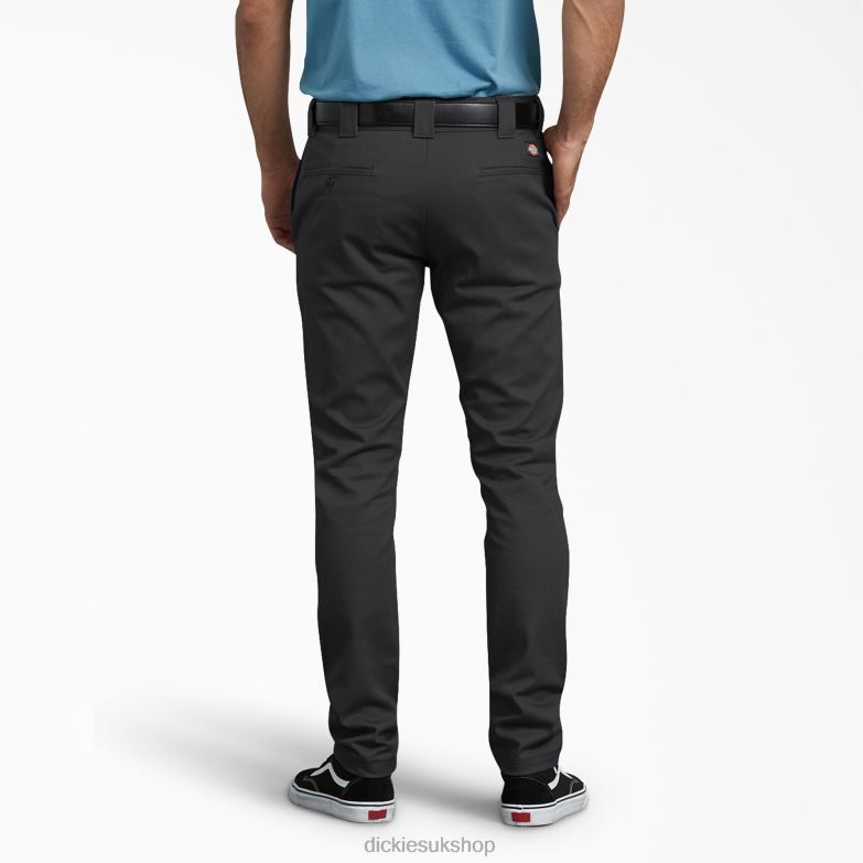 Slim Fit Skinny Leg Twill Work Pants Men Dickies Black (BK) 88T84229 Work Apparel