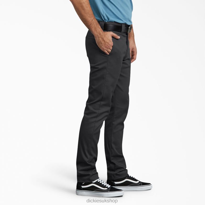 Slim Fit Skinny Leg Twill Work Pants Men Dickies Black (BK) 88T84229 Work Apparel