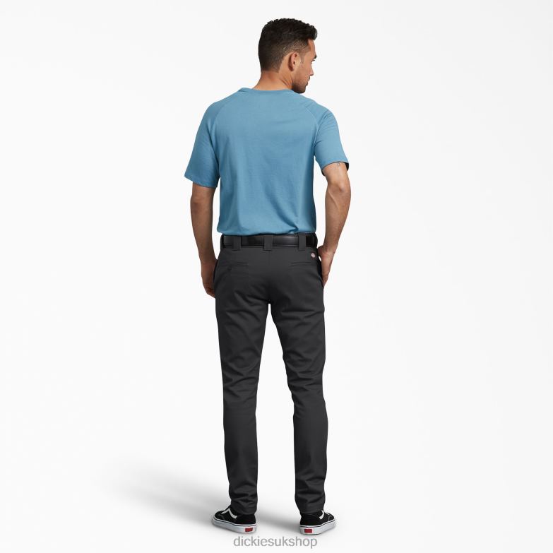 Slim Fit Skinny Leg Twill Work Pants Men Dickies Black (BK) 88T84229 Work Apparel