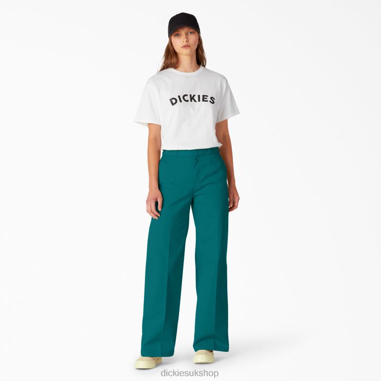Stonewashed Wide Leg Work Pants Women Dickies Regular 88T841748 Work Apparel