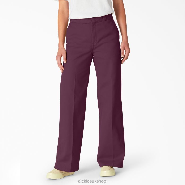 Stonewashed Wide Leg Work Pants Women Dickies Regular 88T841749 Work Apparel