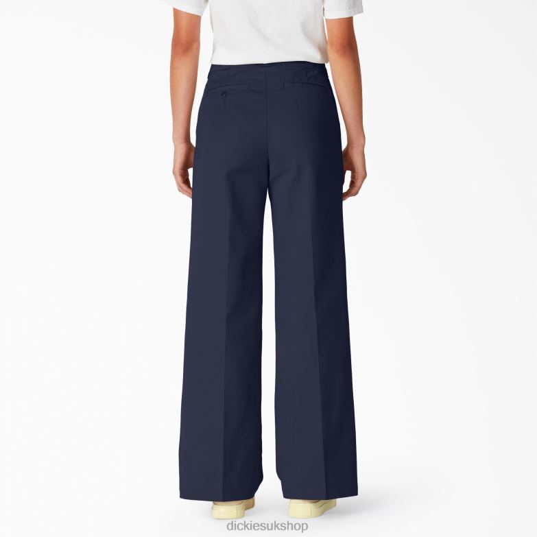 Stonewashed Wide Leg Work Pants Women Dickies Regular 88T841750 Work Apparel