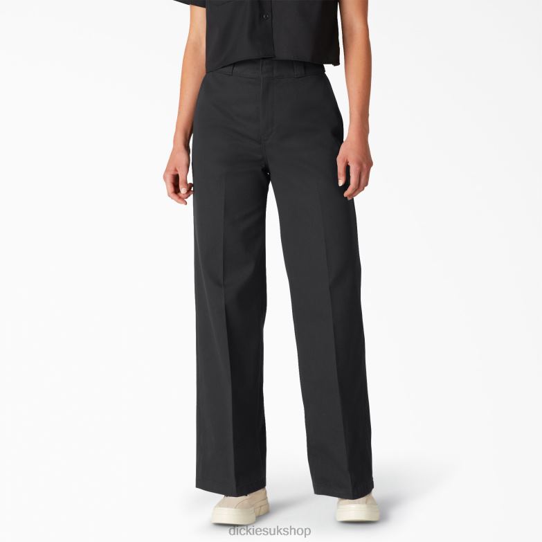 Stonewashed Wide Leg Work Pants Women Dickies Regular 88T841751 Work Apparel