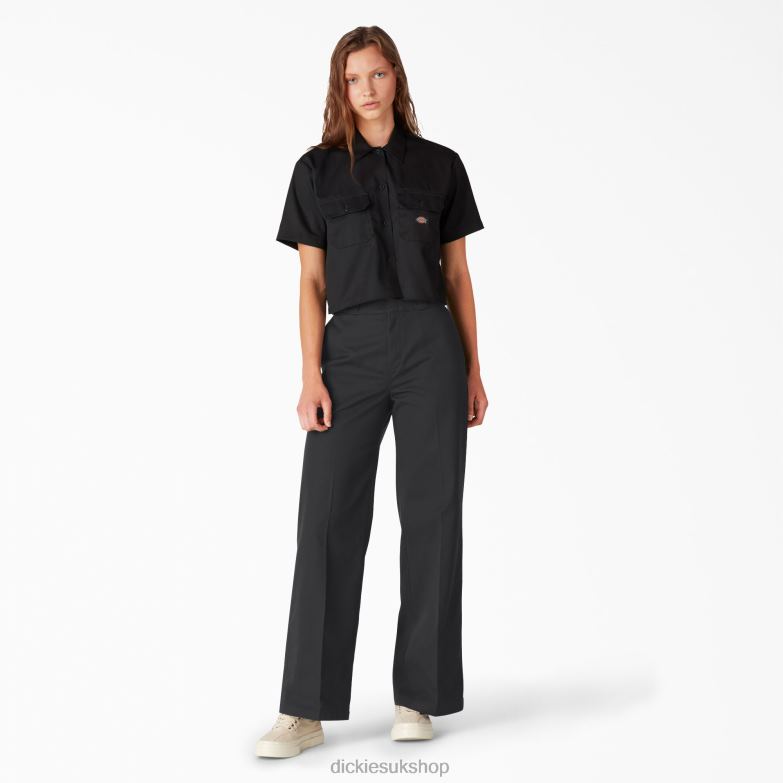 Stonewashed Wide Leg Work Pants Women Dickies Regular 88T841751 Work Apparel