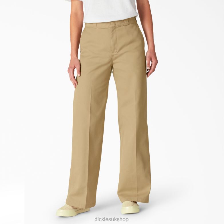 Stonewashed Wide Leg Work Pants Women Dickies Regular 88T841752 Work Apparel