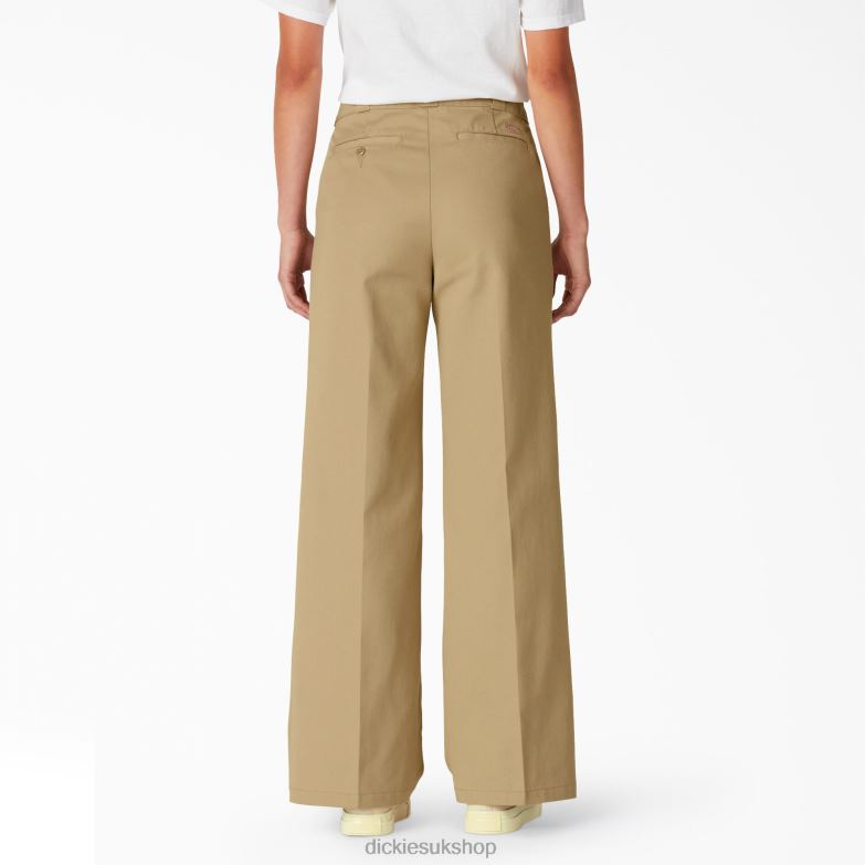 Stonewashed Wide Leg Work Pants Women Dickies Regular 88T841752 Work Apparel