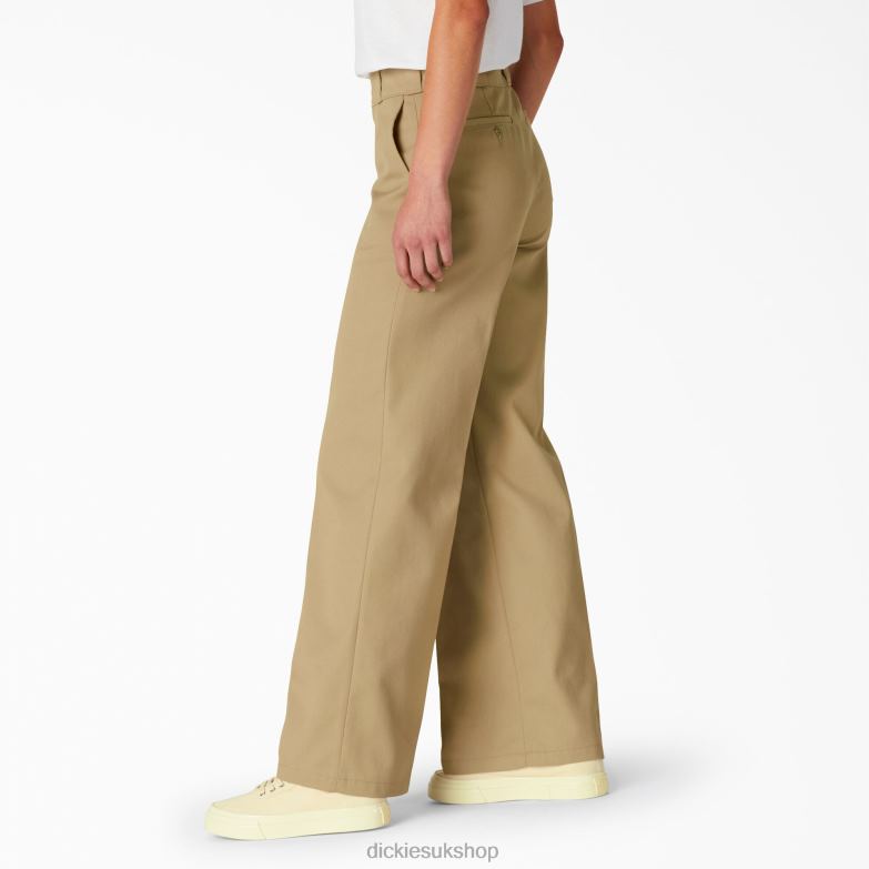 Stonewashed Wide Leg Work Pants Women Dickies Regular 88T841752 Work Apparel