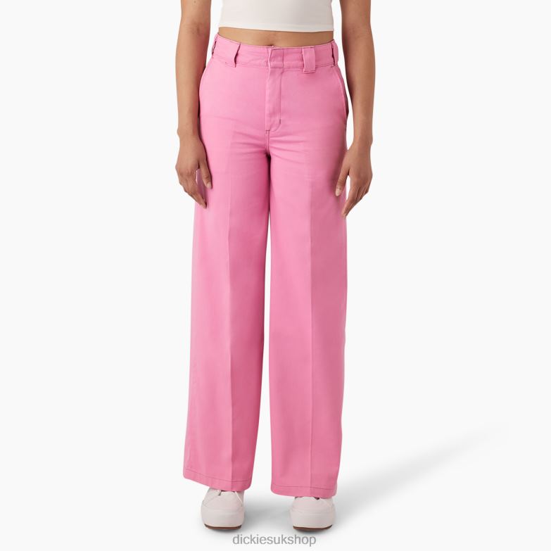 Stonewashed Wide Leg Work Pants Women Dickies Regular 88T841753 Work Apparel