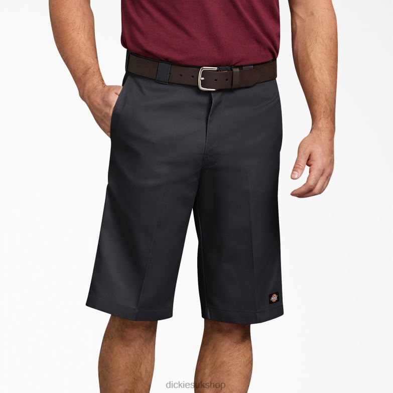 Relaxed Fit Multi-Use Pocket Work Shorts 13\" Men Dickies Black (BK) 88T84371 Work Apparel
