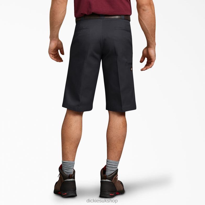 Relaxed Fit Multi-Use Pocket Work Shorts 13\" Men Dickies Black (BK) 88T84371 Work Apparel