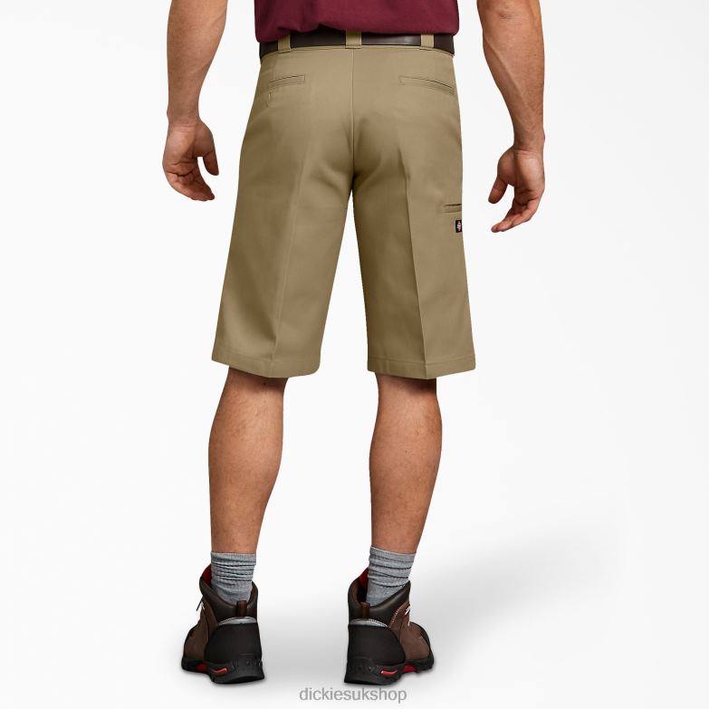Relaxed Fit Multi-Use Pocket Work Shorts 13\" Men Dickies Khaki (KH) 88T84374 Work Apparel