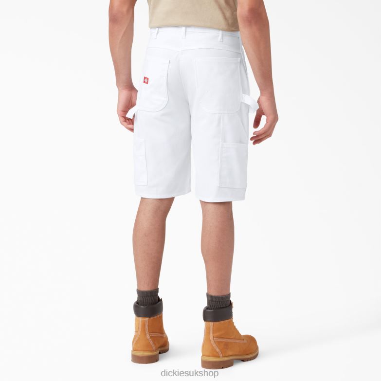 Relaxed Fit Utility Painter\'s Shorts 11\" Men Dickies White (WH) 88T84453 Work Apparel