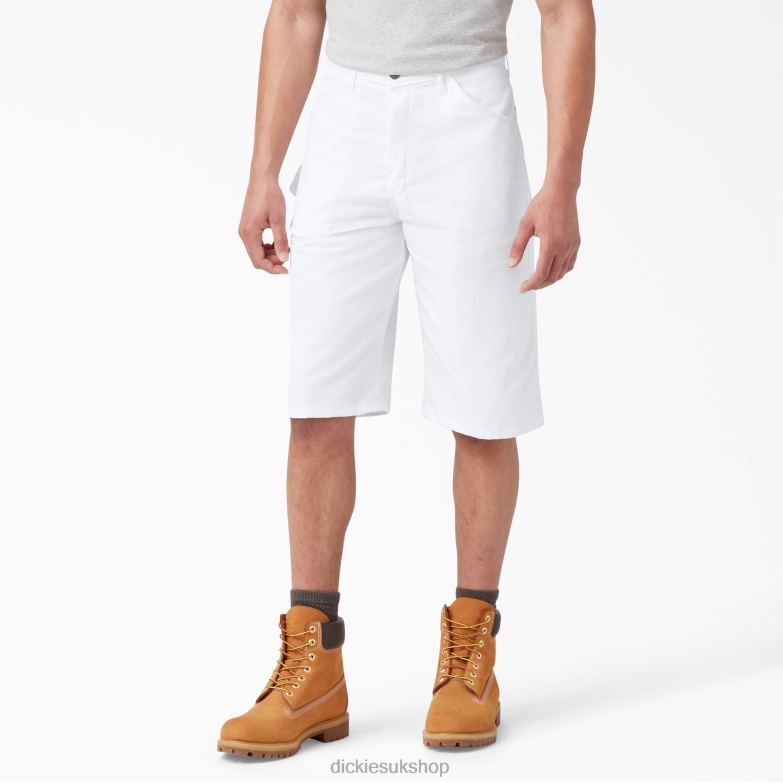 Relaxed Fit Utility Painter\'s Shorts 13\" Men Dickies White (WH) 88T84454 Work Apparel