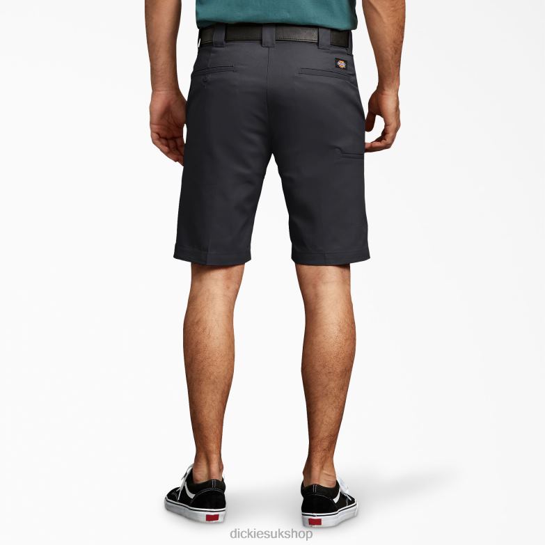 Slim Fit Work Shorts 11\" Men Dickies Black (BK) 88T84389 Work Apparel