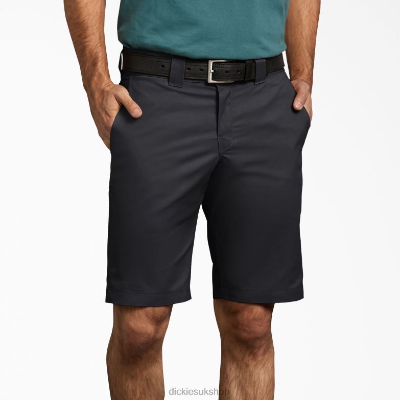 Slim Fit Work Shorts 11\" Men Dickies Black (BK) 88T84389 Work Apparel