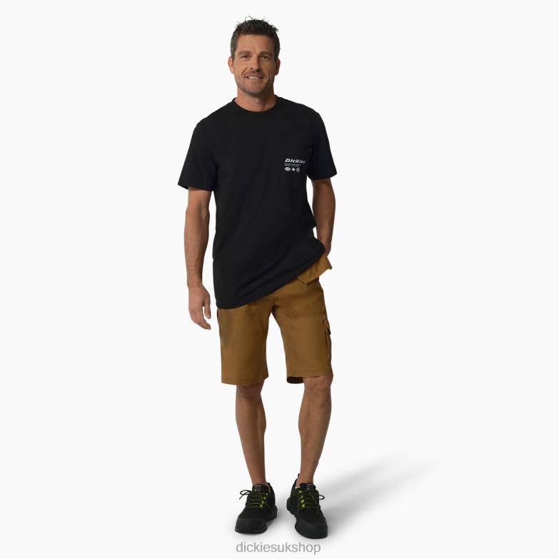 Temp-iQ 365 Tech Duck Shorts 11\" Men Dickies Rinsed Brown Duck (RBD) 88T84483 Work Apparel