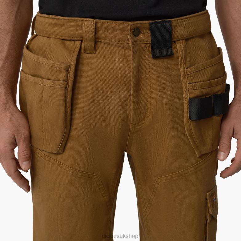 Temp-iQ 365 Tech Duck Shorts 11\" Men Dickies Rinsed Brown Duck (RBD) 88T84483 Work Apparel