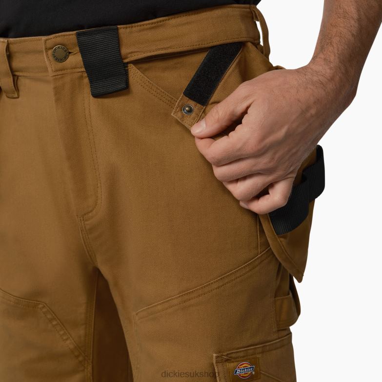 Temp-iQ 365 Tech Duck Shorts 11\" Men Dickies Rinsed Brown Duck (RBD) 88T84483 Work Apparel