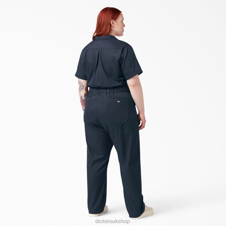 Plus FLEX Cooling Short Sleeve Coveralls Women Dickies Dark Navy (DN) 88T841551 Work Apparel