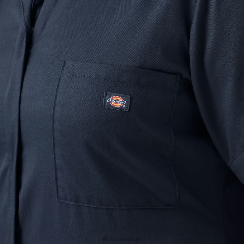 Plus FLEX Cooling Short Sleeve Coveralls Women Dickies Dark Navy (DN) 88T841551 Work Apparel