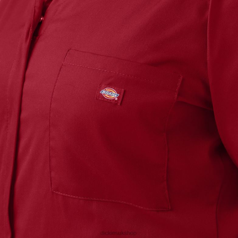 Plus FLEX Cooling Short Sleeve Coveralls Women Dickies English Red (ER) 88T841552 Work Apparel