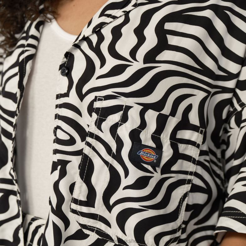 Zebra Print Work Shirt Women Dickies Black/White (BKWH) 88T842105 Work Apparel