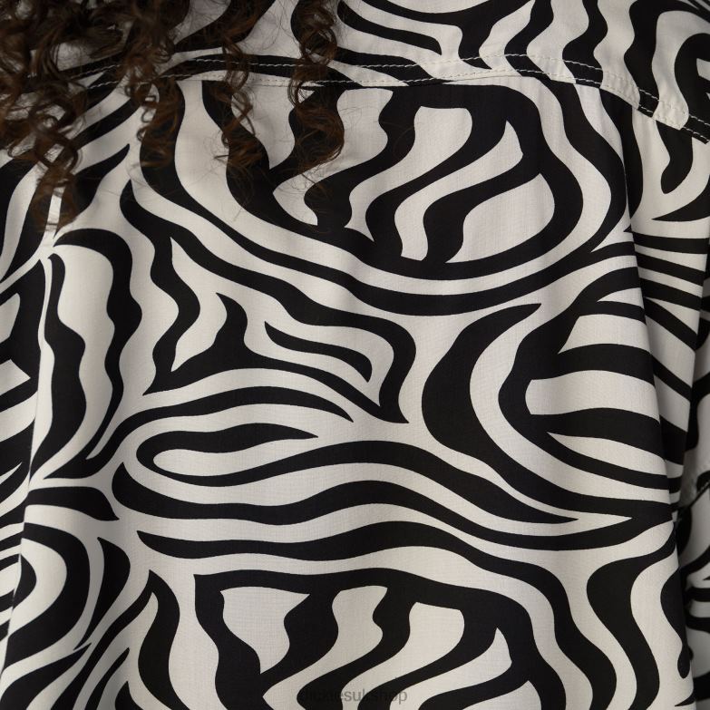 Zebra Print Work Shirt Women Dickies Black/White (BKWH) 88T842105 Work Apparel