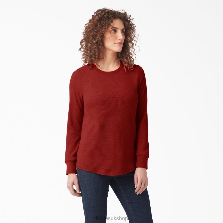 Long Sleeve Thermal Shirt Women Dickies Molten Lava Heather (M2H) 88T842049 Work Apparel