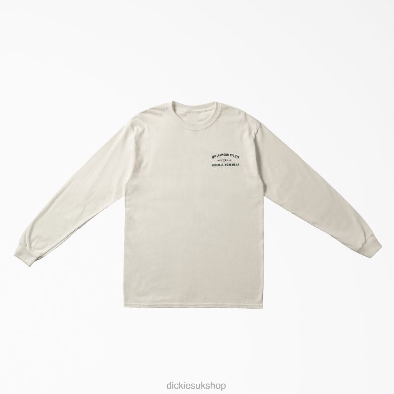 W.D. Heritage Workwear Long Sleeve Graphic T-Shirt Men Dickies White (WH) 88T84764 Work Apparel