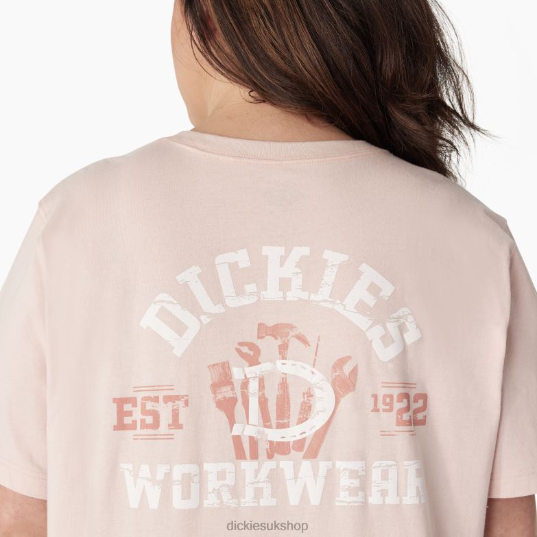 Plus Heavyweight Workwear Graphic T-Shirt Women Dickies Lotus Pink (LO2) 88T842191 Work Apparel