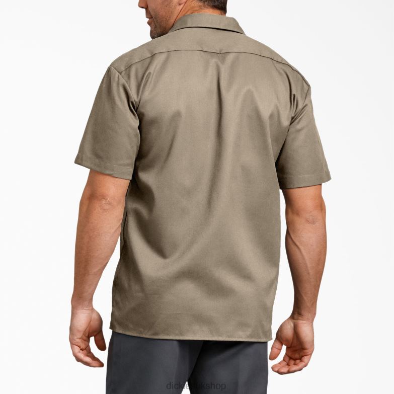 Relaxed Fit Short Sleeve Work Shirt Men Dickies Desert Sand (DS) 88T84599 Work Apparel