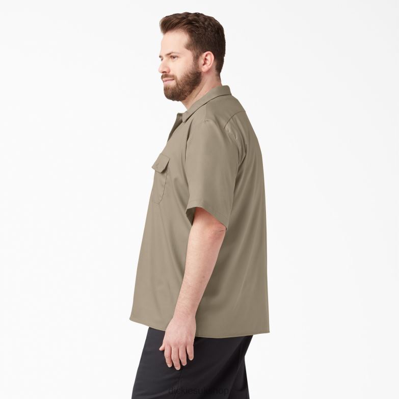 Relaxed Fit Short Sleeve Work Shirt Men Dickies Desert Sand (DS) 88T84599 Work Apparel