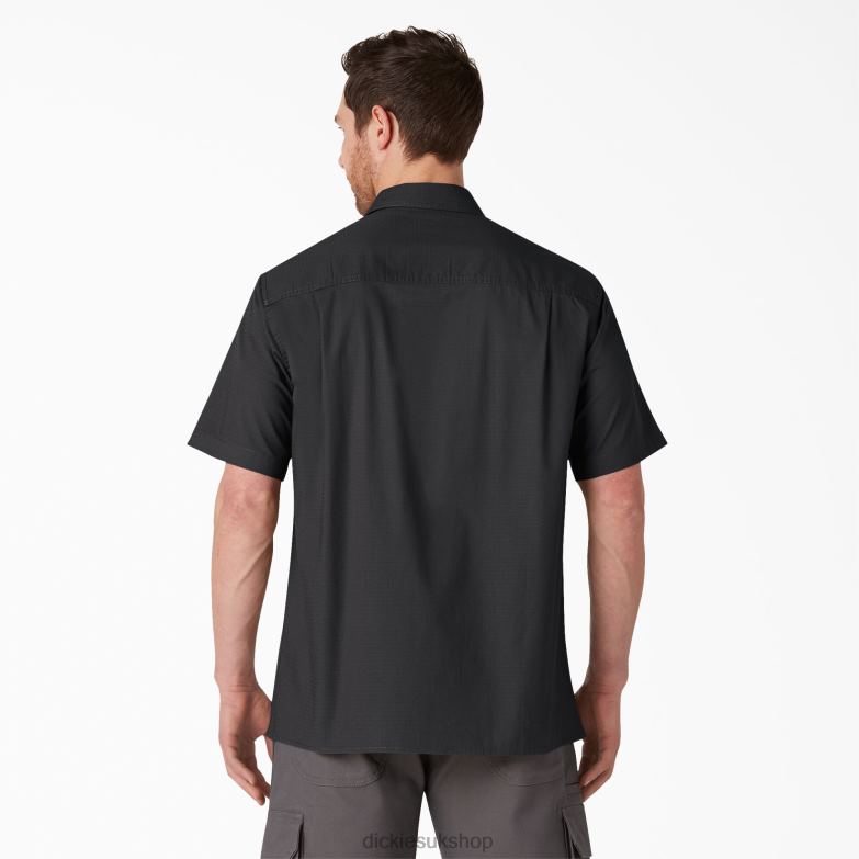 Short Sleeve Ripstop Work Shirt Men Dickies Rinsed Black (RBK) 88T84644 Work Apparel
