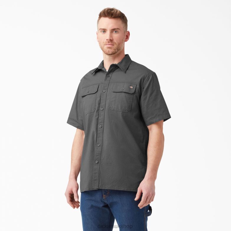 Short Sleeve Ripstop Work Shirt Men Dickies Rinsed Slate (RSL) 88T84647 Work Apparel